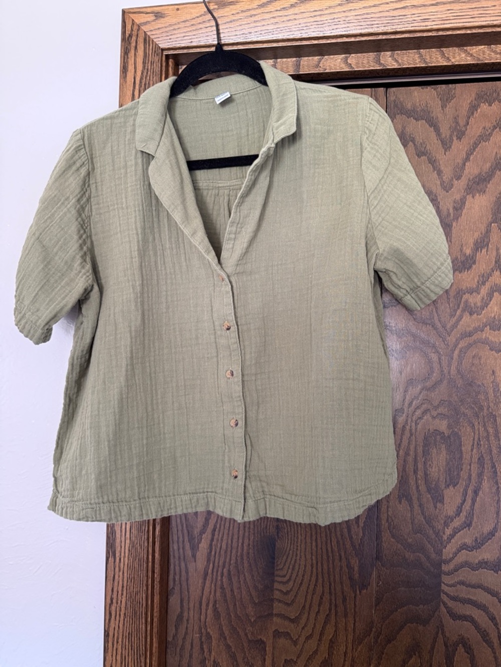Old Navy Olive Green Lightweight Button-Up Top